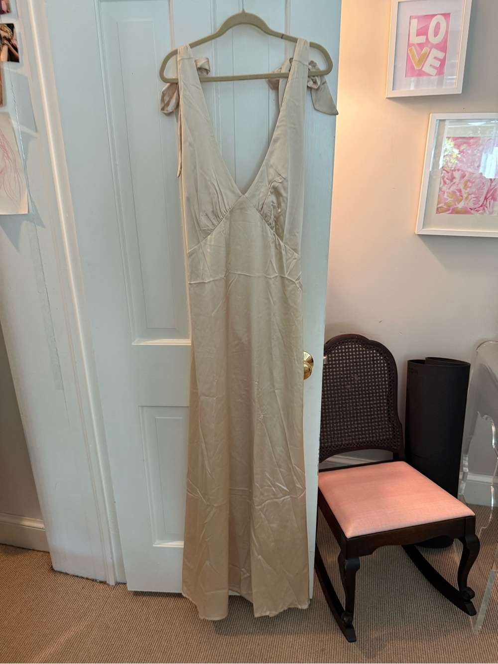 Cream satin dress